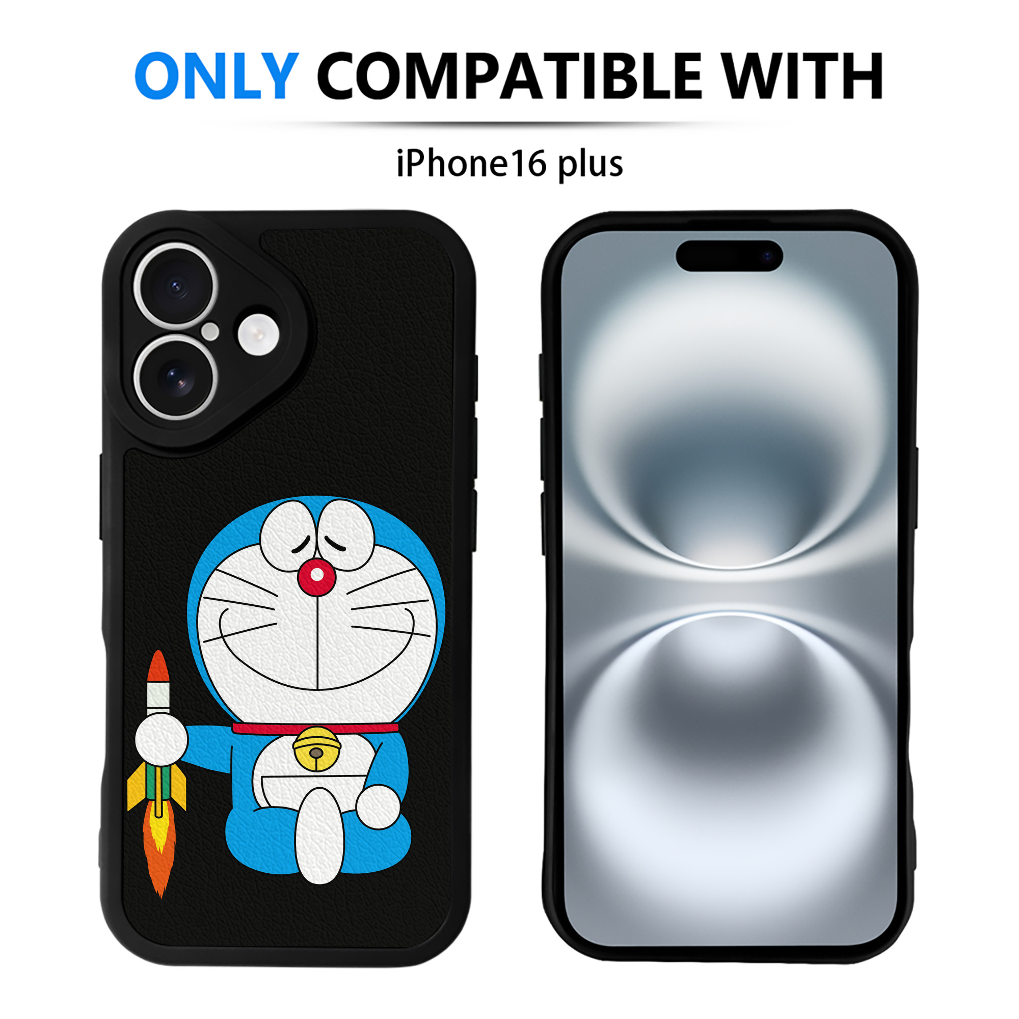 （画像用） ドラえもん Doraemon 【iPhone 16シリーズ対応】シリコンスマホケース（レザー調） 材質：シリコン
